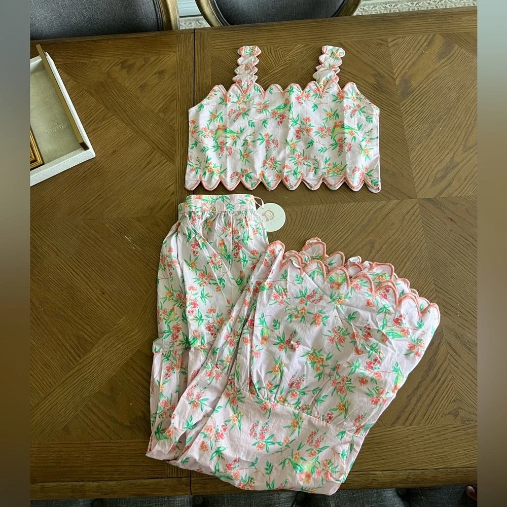 NWT Victoria Dunn Pink Floral Midi Dress - Picture 1 of 3